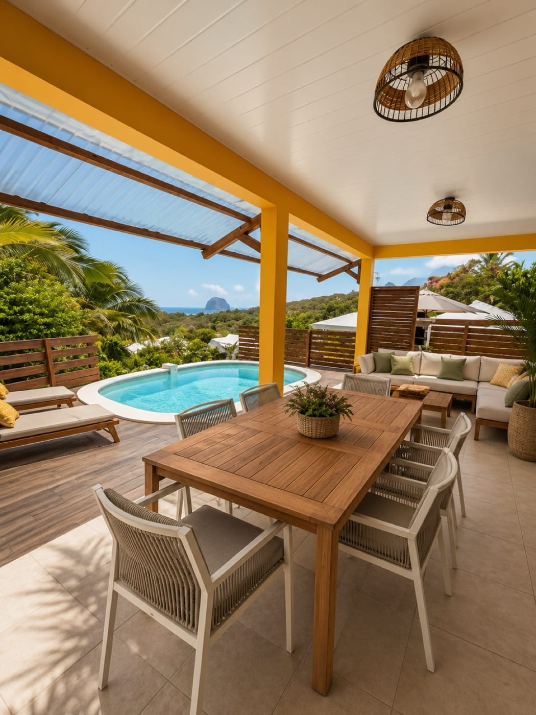Pose de carrelage soignée dans une maison en Martinique