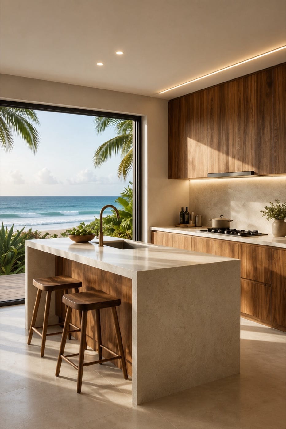 Cuisine équipée sur mesure réalisée en Martinique