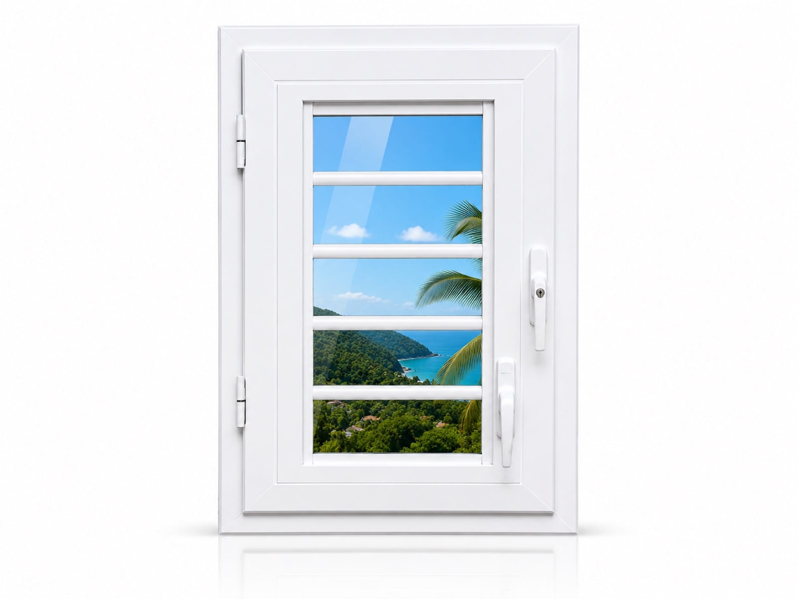 Fenêtre 1 battant + jalousie en aluminium sur mesure en Martinique