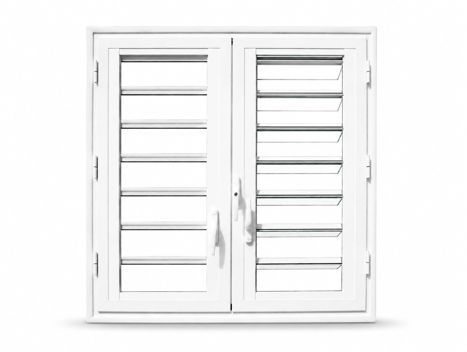 Fenêtre 2 battants + jalousie en aluminium sur mesure en Martinique