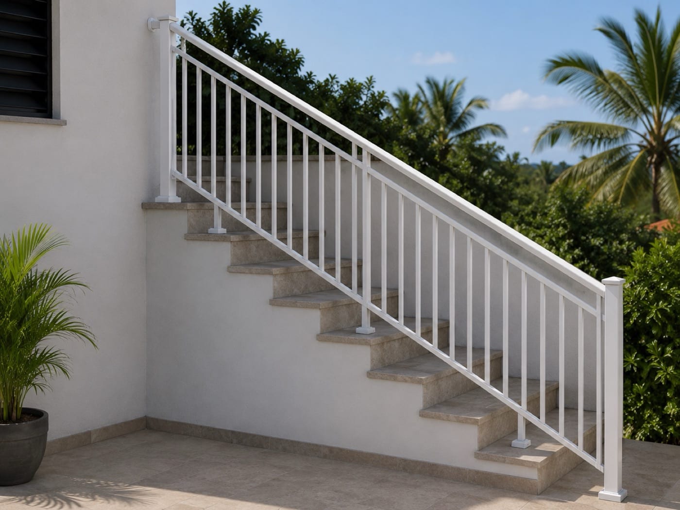 Garde-corps en aluminium sur mesure en Martinique