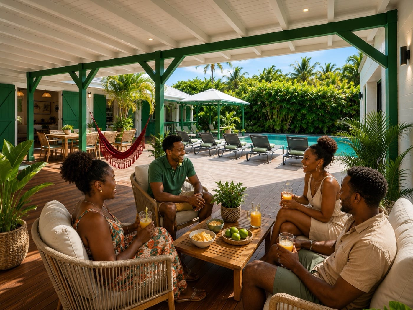 Après : avancée de terrasse aménagée en salon extérieur