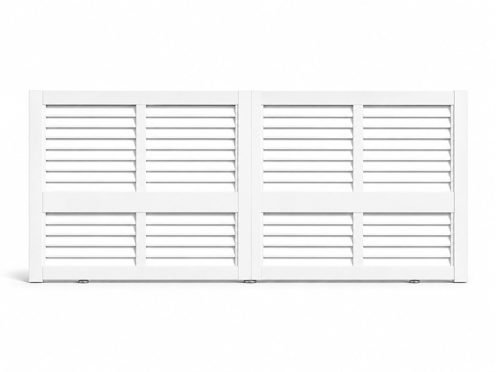 Portail 2 battants brise vue + traverse en aluminium sur mesure en Martinique