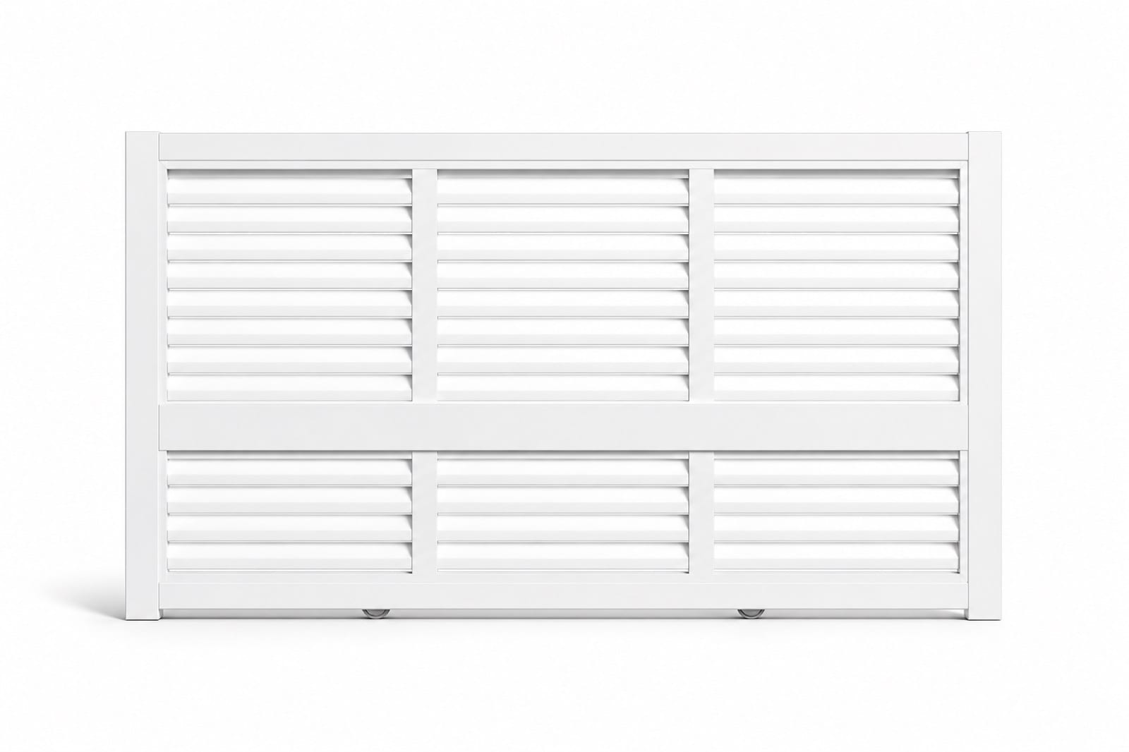 Portail coulissant brise vue + traverse en aluminium sur mesure en Martinique