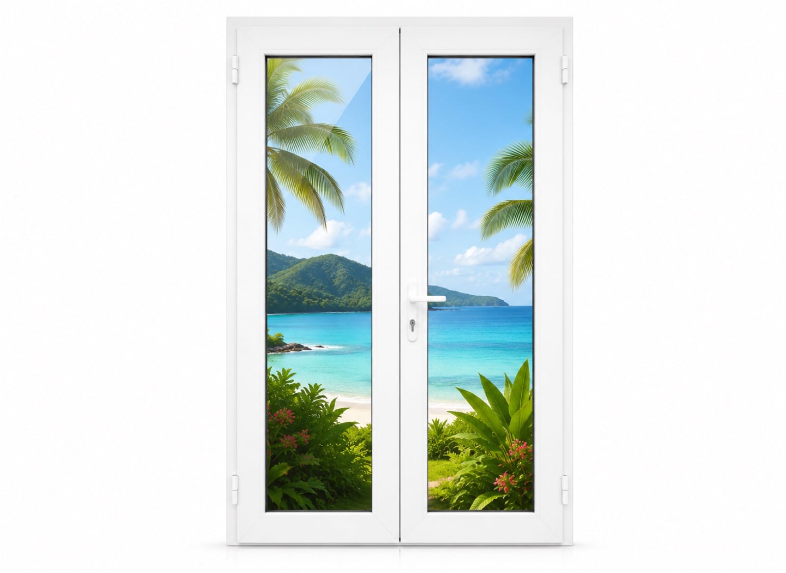Porte 2 battants en aluminium sur mesure en Martinique