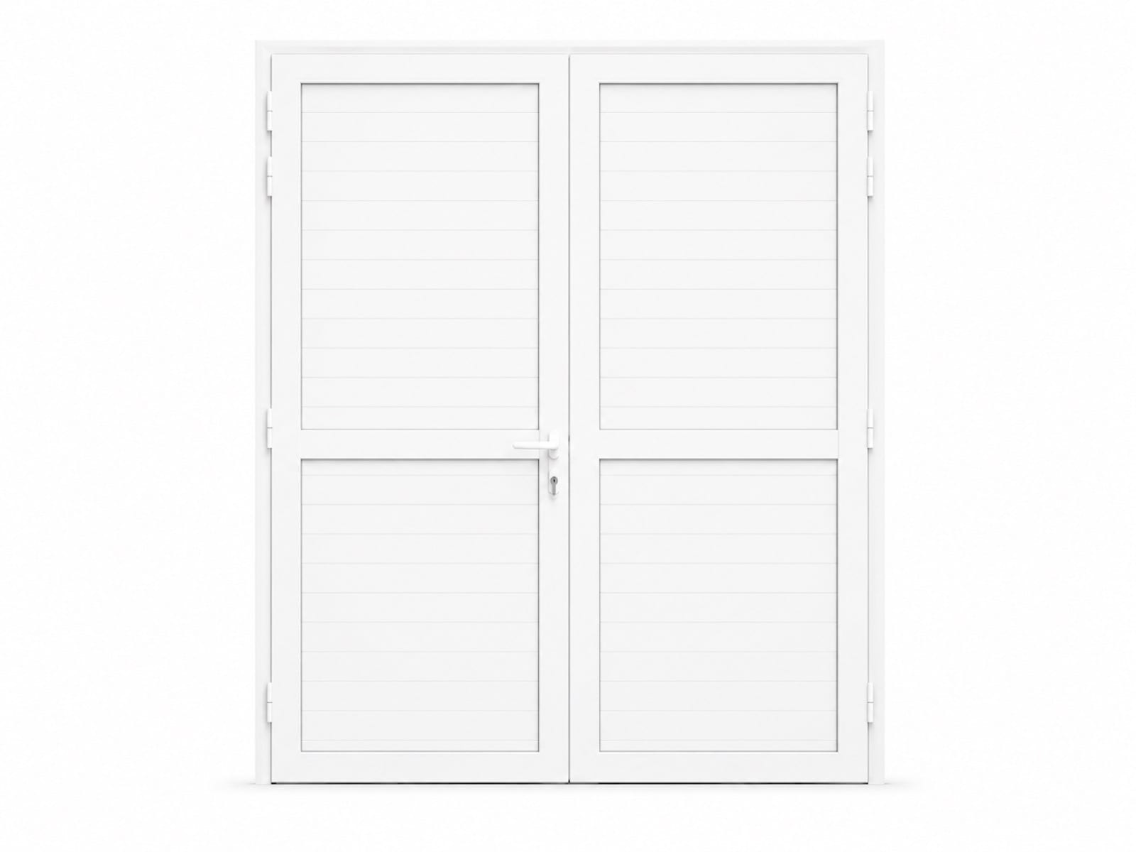 Porte 2 battants + traverse en aluminium sur mesure en Martinique