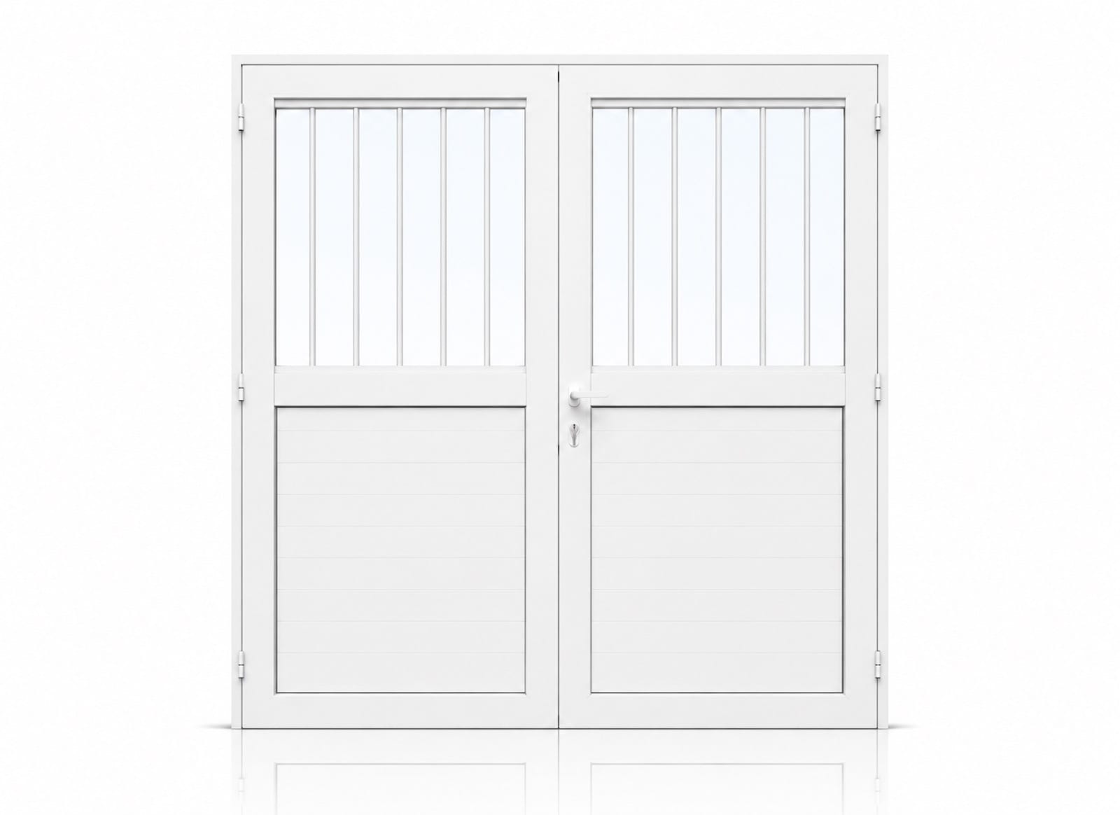 Porte 2 battants barreaudés en aluminium sur mesure en Martinique