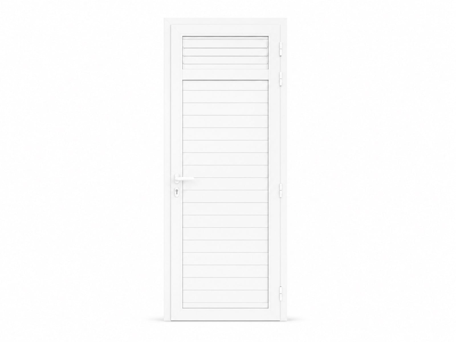Volet porte 1 battant + lames de ventilation en aluminium sur mesure en Martinique